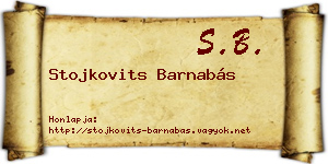 Stojkovits Barnabás névjegykártya